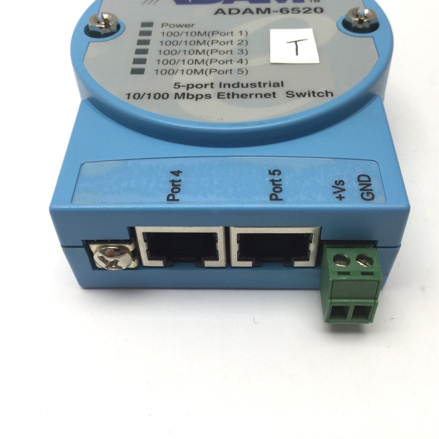 Used ADAM 5-Port Industrial Ethernet Switch ADAM-6520, 3000VDC Surge Protection
