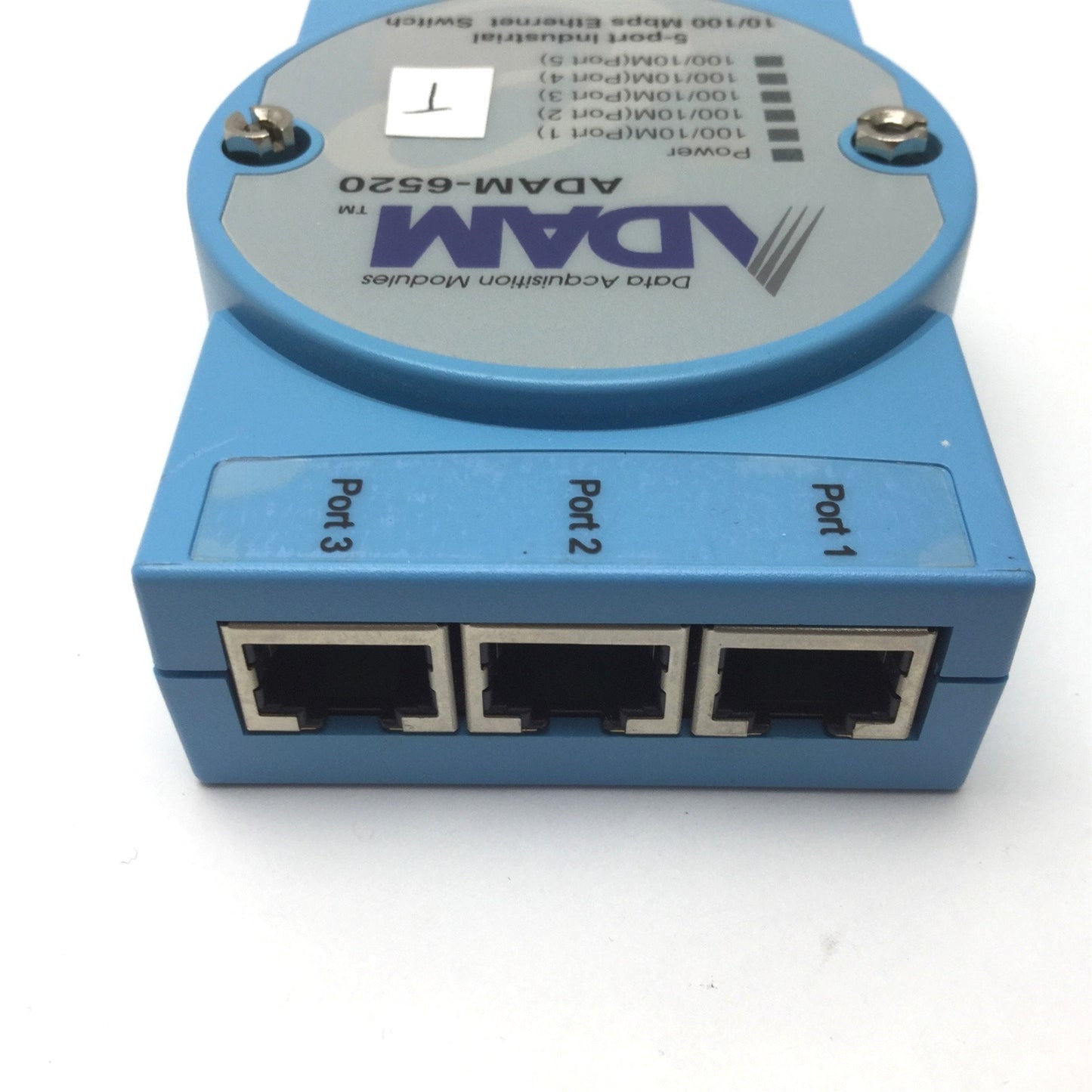 Used ADAM 5-Port Industrial Ethernet Switch ADAM-6520, 3000VDC Surge Protection