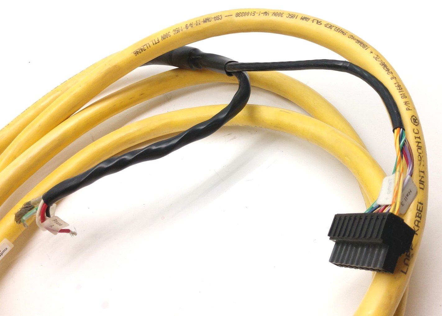 Used Parker 71-017677-10 Rev-C Cable, 12-Pin Connection to Flying Leads, 8' Long