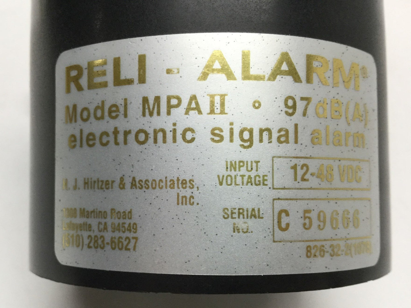 Used Reli-Alarm MPA-II 97dB(A) Electronic Signal Alarm Backup Safety Siren 12-48VDC