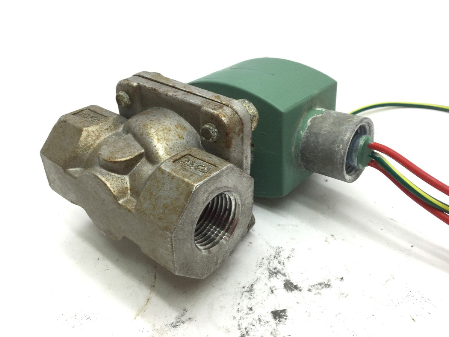 Used Asco 8210G87 Red Hat Solenoid Valve, Ports: 0.5" NPT, Voltage: 120VAC