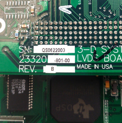 Used 3D Systems 23320-801-00 Rev. B LVDS Board, PCI, 5x RJ45, Sinterstation 2500 Plus