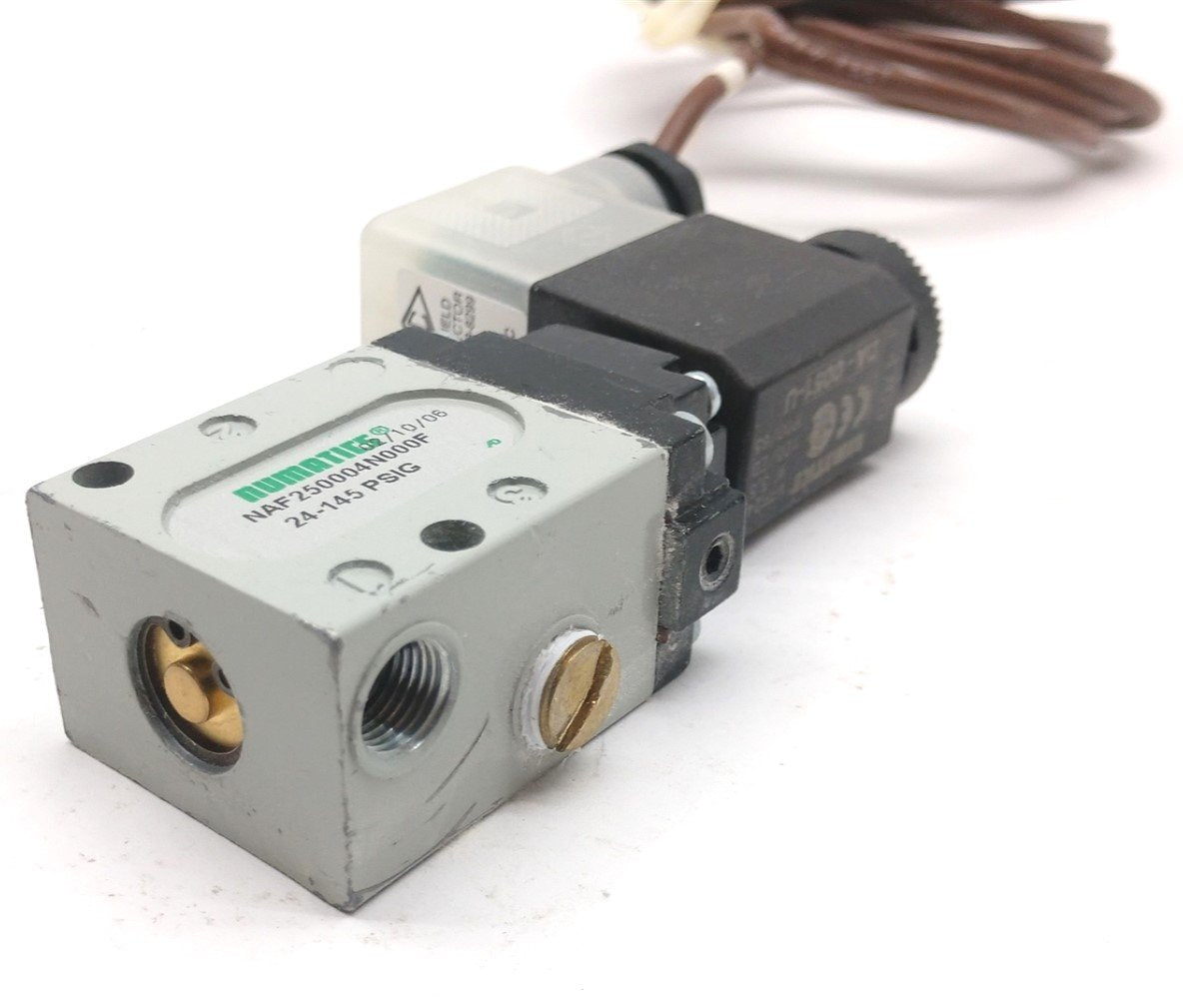 Used Numatics NAF250004N000F Solenoid Valve, Coil: 24VDC, Pressure: 24-145 PSIG