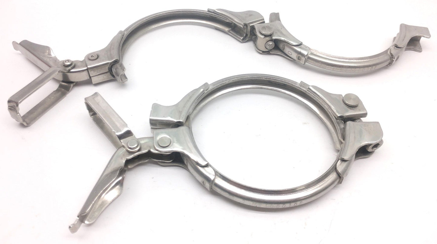 Used Lot of 2 Jacob 4.5" Ringlock Clamps, Adjustable, Inner Diameter: 4", Steel