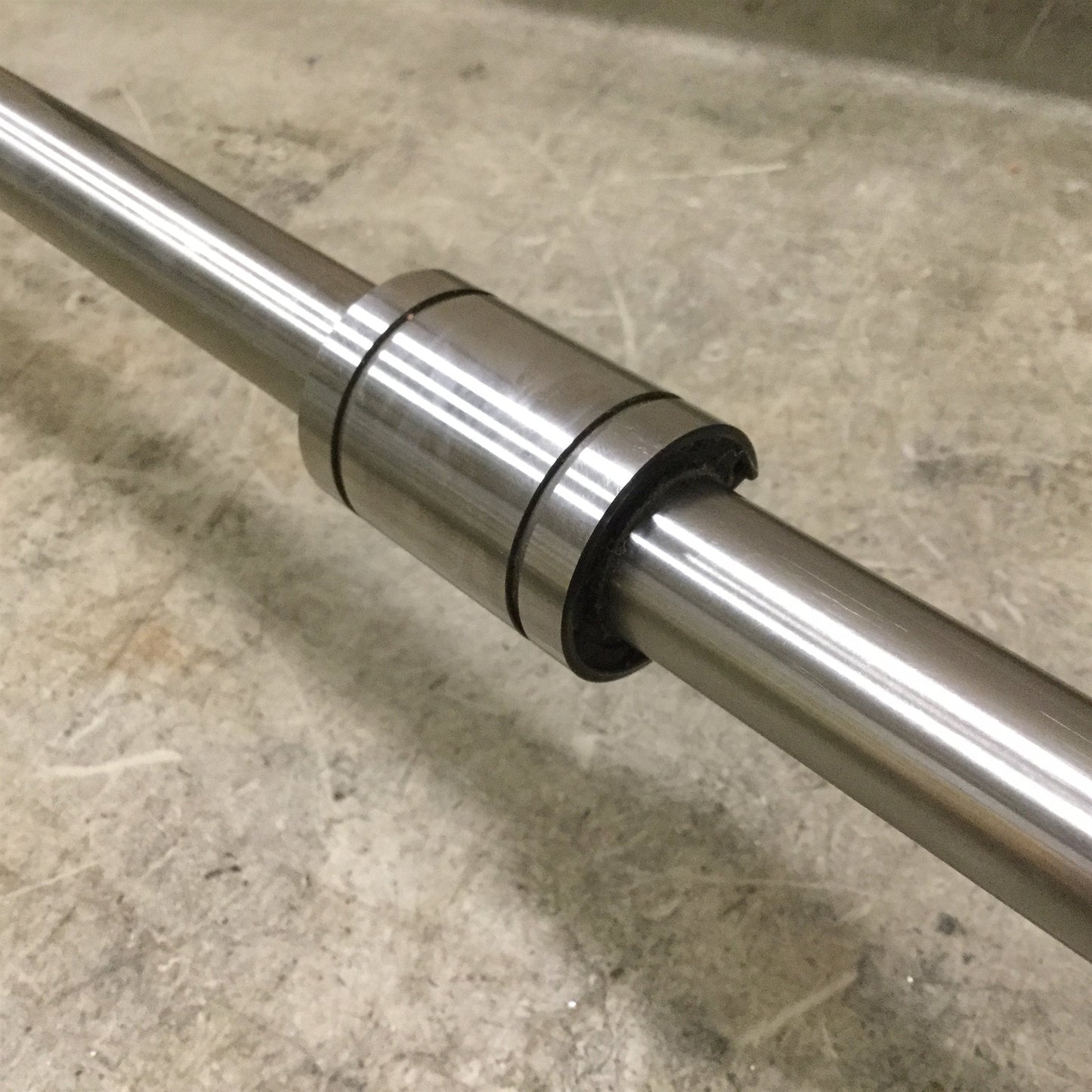 Used INA KBO 2045 Linear Ball Bearing Bushing on 61.25" Long Rod, OD: 1.26"