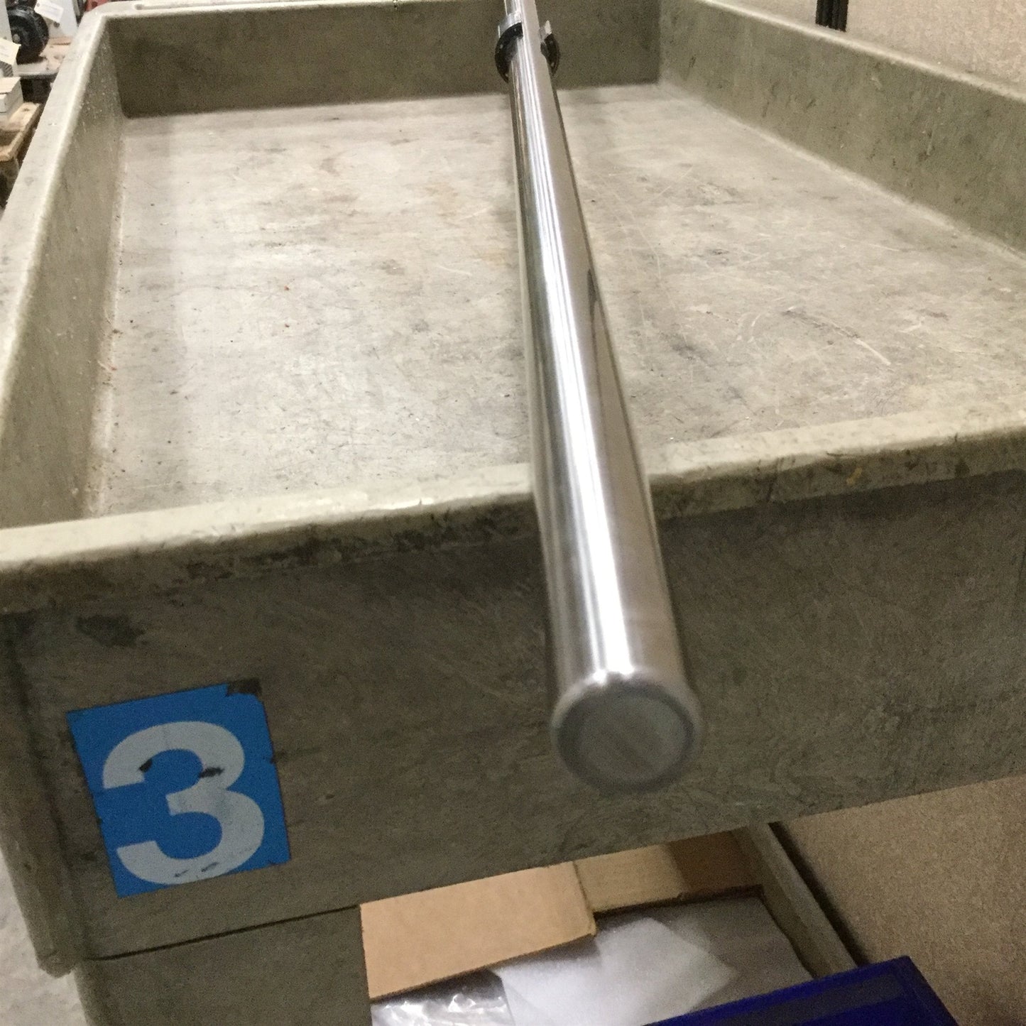Used INA KBO 2045 Linear Ball Bearing Bushing on 61.25" Long Rod, OD: 1.26"