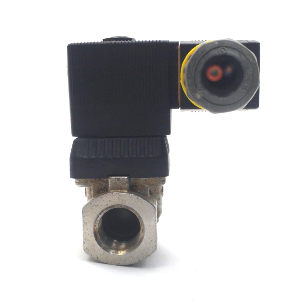 Used Burkert 6213 458740 W17LP Solenoid Valve, NC, 2-Way, 1/2"NPT, 145PSI, 24VDC