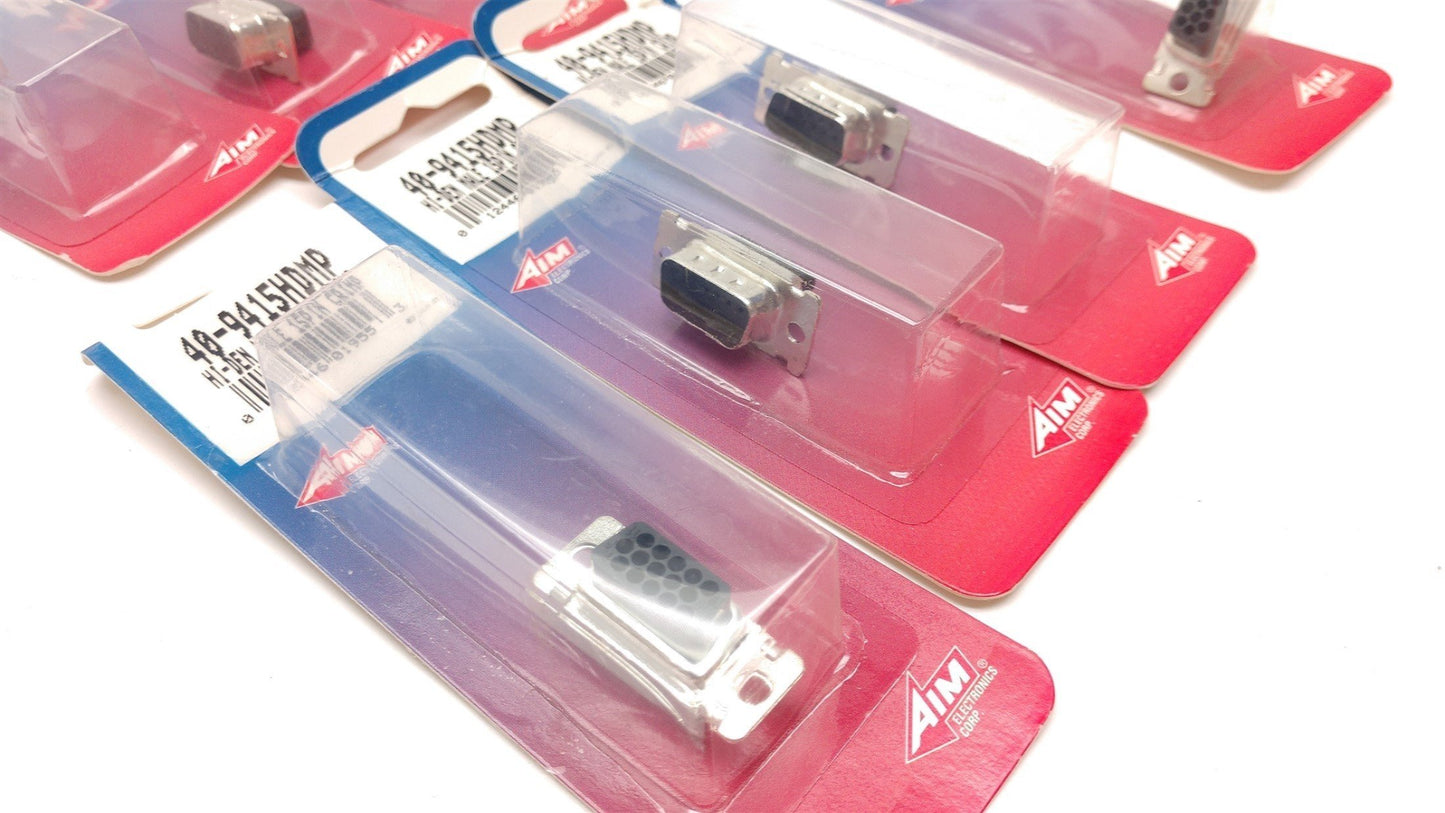 New Lot of 8 AIM 40-9415HDMP Hi-Den Male 15PIN Crimp Connectors