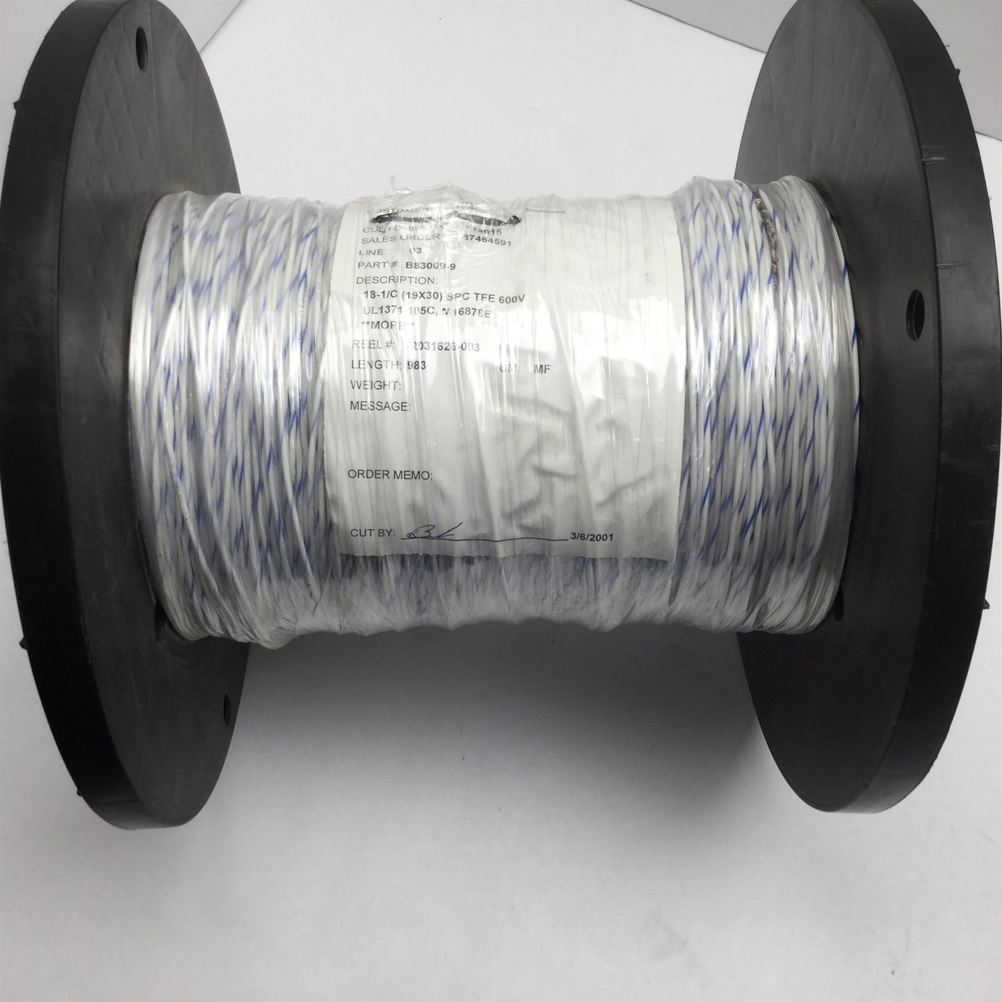 New Belden 83009 Silver Plated Copper Electrical Wire, 18AWG, 600V, Length: 983ft