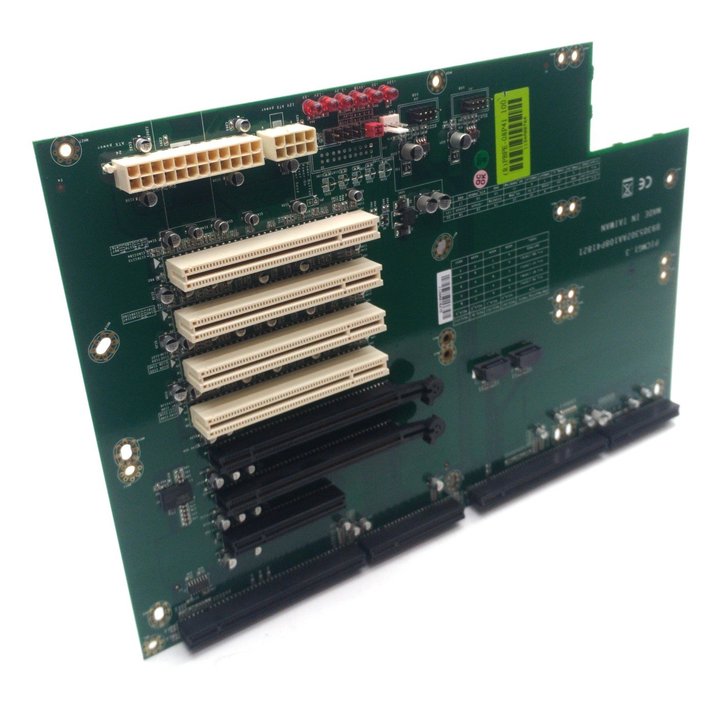 Used Portwell PBPE-08P41 Backplane PICMG 1.3 2x PCI-E x16 1x PCI-E x8 4x PCI 2x SATA