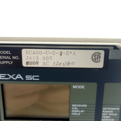 Used Yokogawa SC400-C-U-1-E*A Conductivity Converter 2æS/cm-500mSxC 0-20 mA DC 120VAC