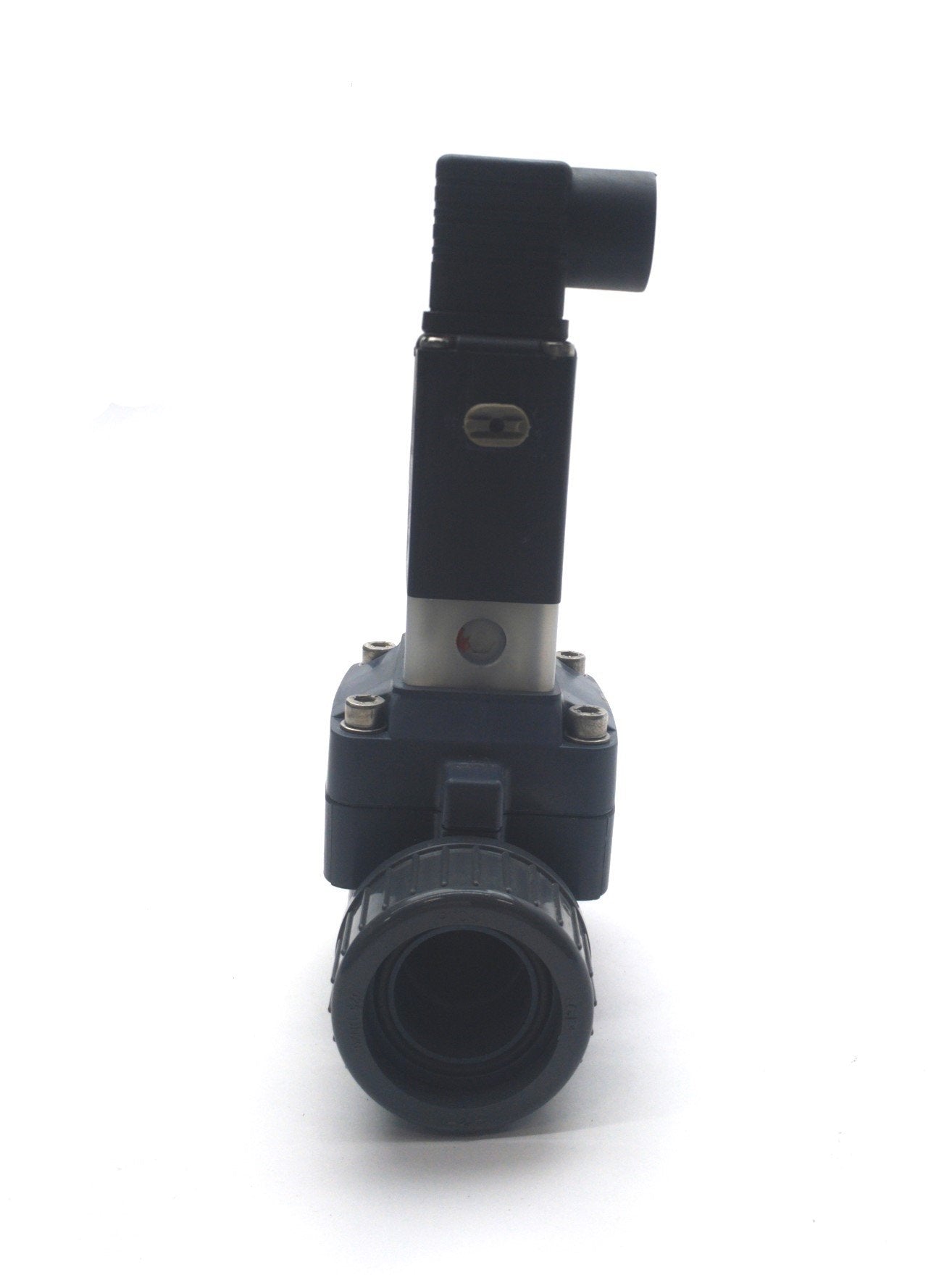 Used Burkert 42008 Solenoid Diaphragm Valve, 2-Way, NC, 7-85PSI, 1" True Union, 24VDC