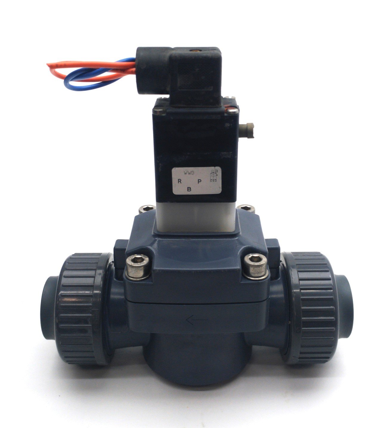 Used Burkert 455566 Solenoid Diaphragm Valve, 2-Way, NC/NO, 7-87PSI, 1"NPT , 24VDC