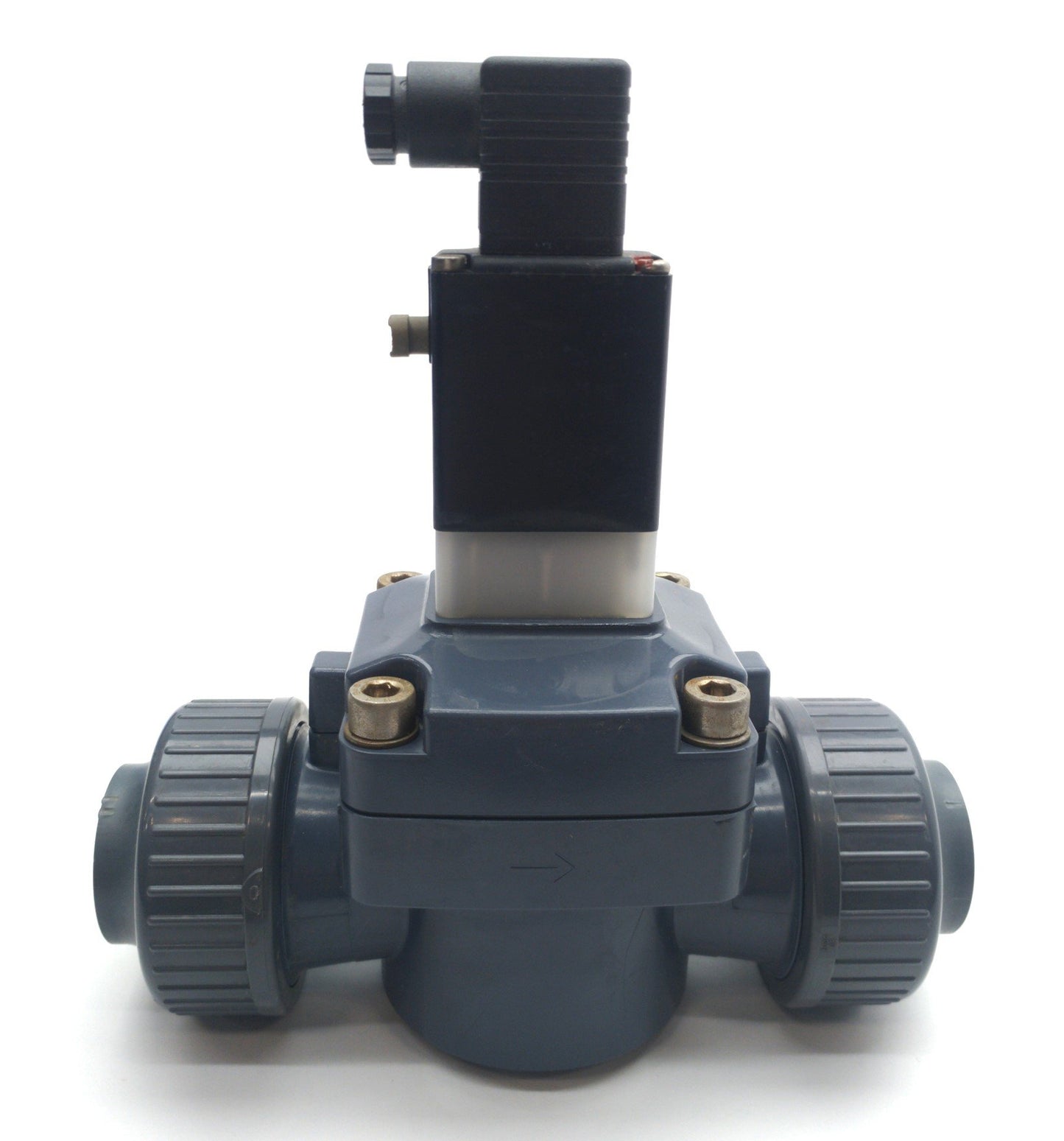 Used Burkert US07585 Solenoid Diaphragm Valve, 2-Way, NC/NO, 7-87PSI, 1"NPT , 24VDC