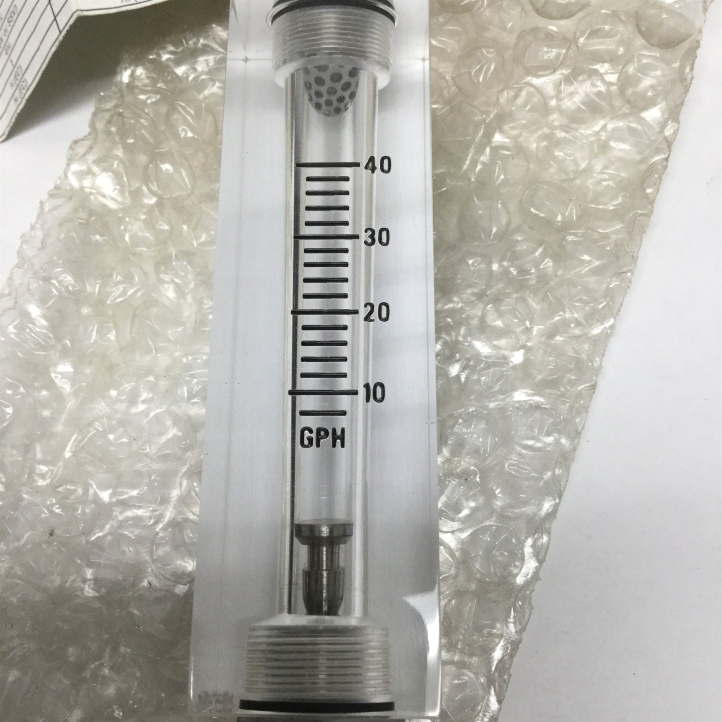 New – Open box Dwyer 52-191731-00 Visi-Float Flow Rotameter Gauge 8-40GPH Water, 3/8" NPT
