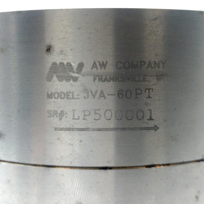 Used AW Lake JVA-60PT Positive Displacement Spur Gear Flow Meter, 1/2"NPT, Stainless