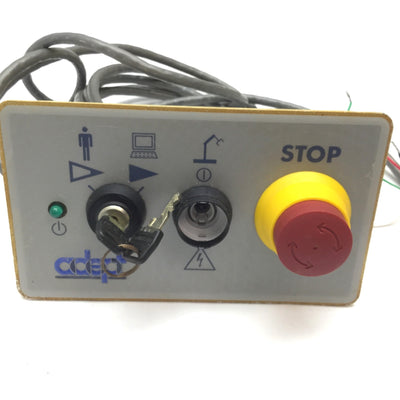 Used Adept 30356-10358 Rev C PCI Front Control Panel E-Stop Auto/Man On