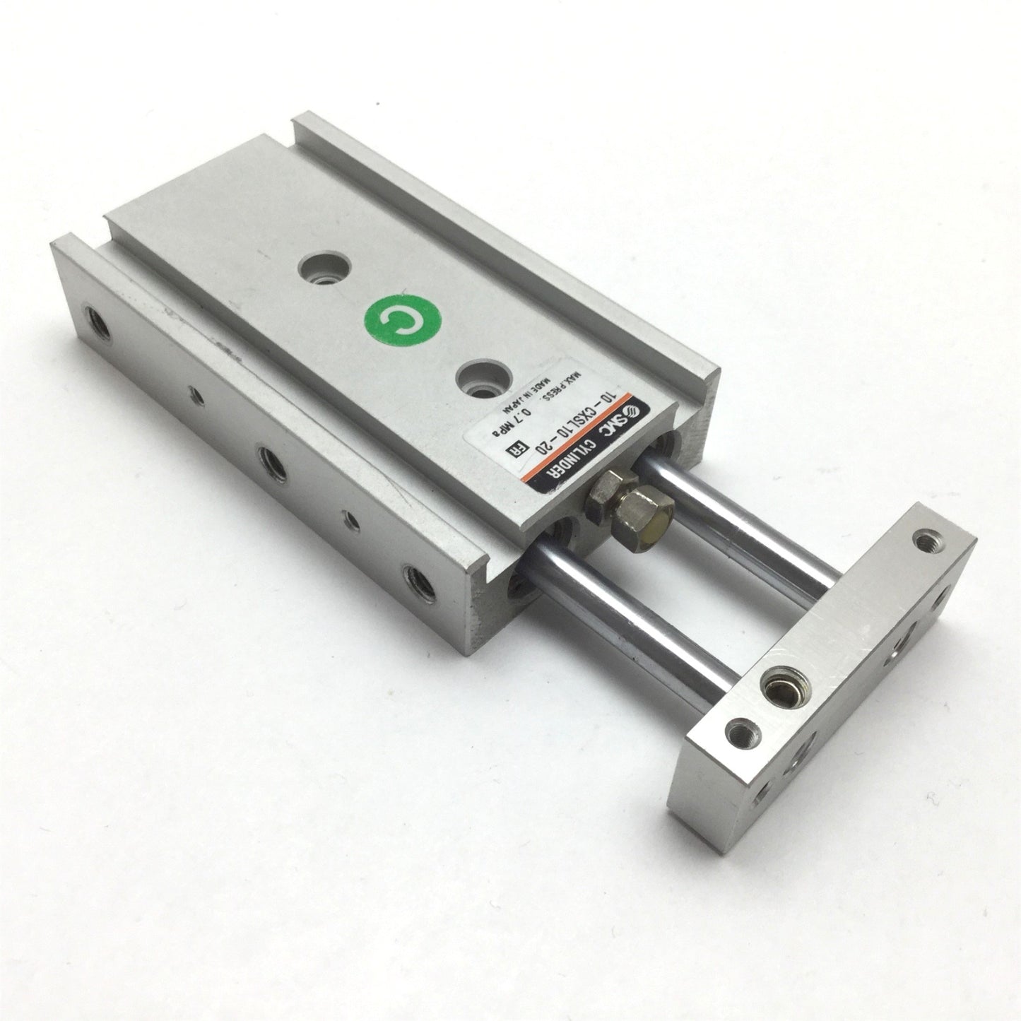 Used SMC 10-CXSL10-20 Dual Rod Cylinder, Bore: 10mm, Stroke: 20mm, Ports: M5x0.8