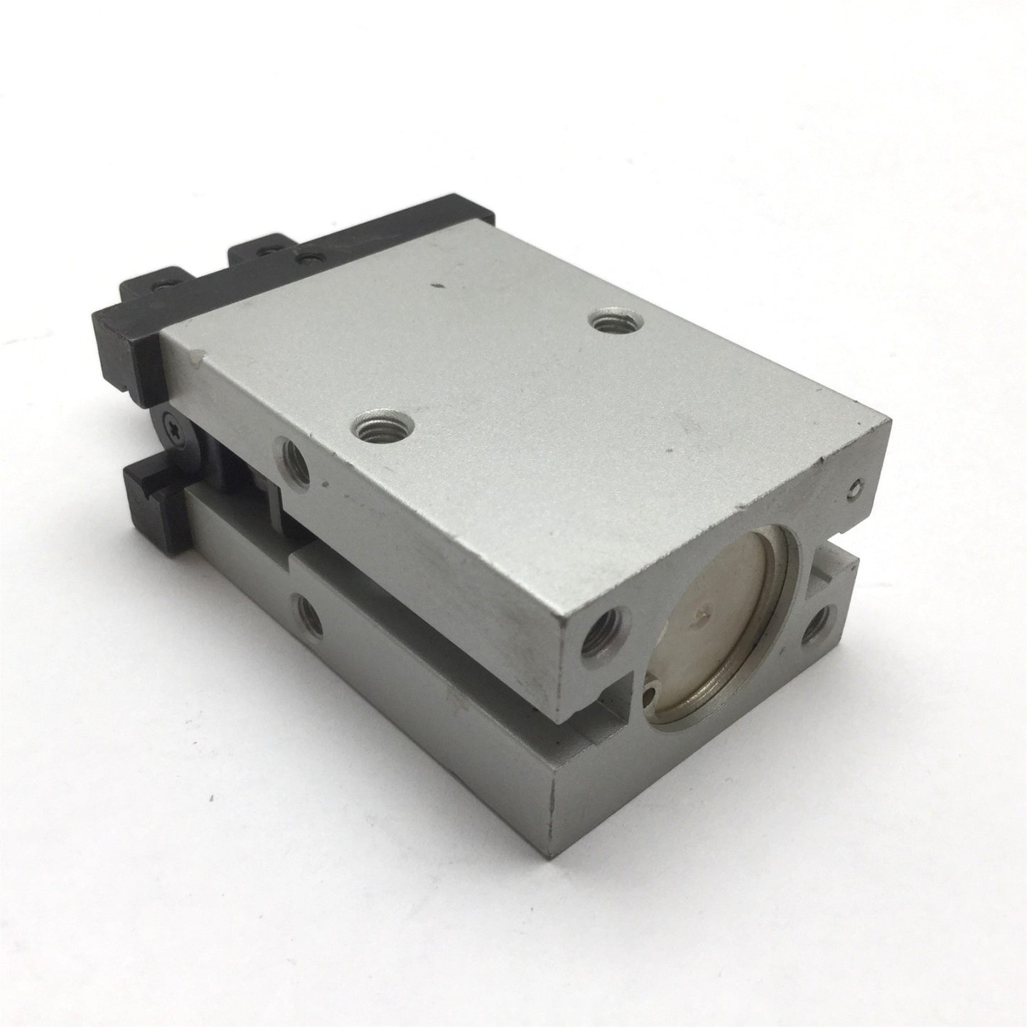 Used SMC MHQ2-20D1 Pneumatic Parallel Gripper, Bore: 20mm, Stroke: 10mm, M5 x 0.8