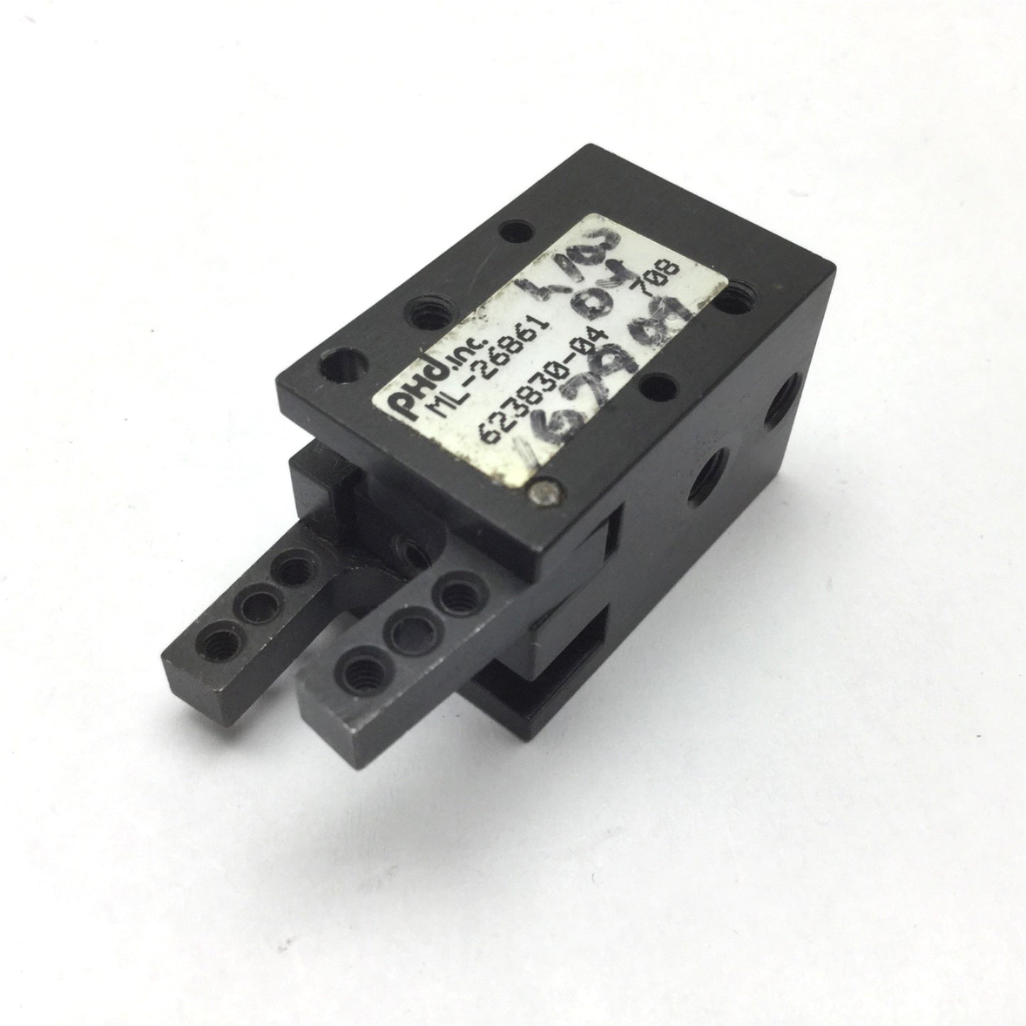 Used Phd ML-26861 Miniature Pneumatic Gripper, Stroke: 7mm per Finger, M5x0.8 (10-32)