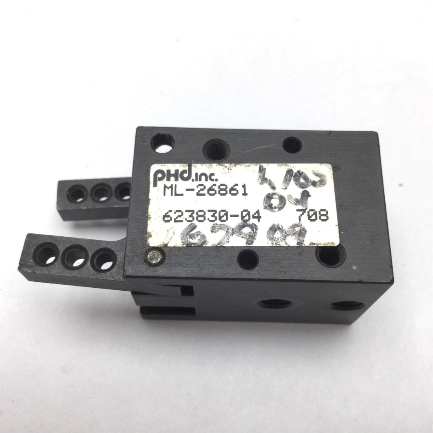 Used Phd ML-26861 Miniature Pneumatic Gripper, Stroke: 7mm per Finger, M5x0.8 (10-32)