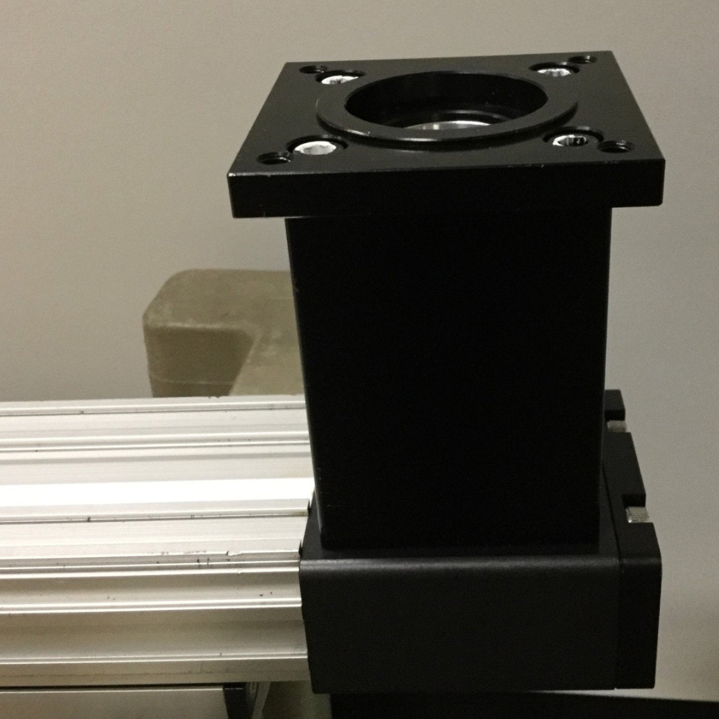 Used Parker Ball Screw Slide 650mm Travel Stage: 156x68mm Input: 16mm w/Adapter Plate