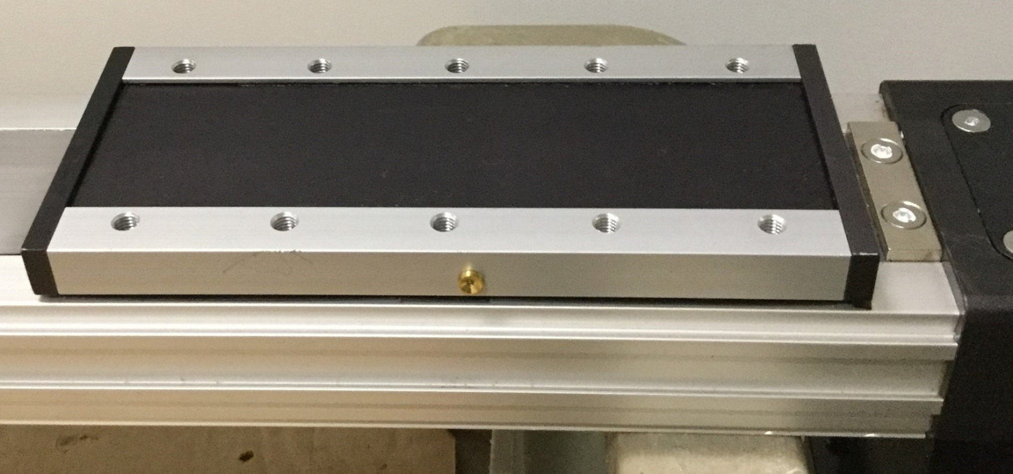 Used Parker Ball Screw Slide 650mm Travel Stage: 156x68mm Input: 16mm w/Adapter Plate