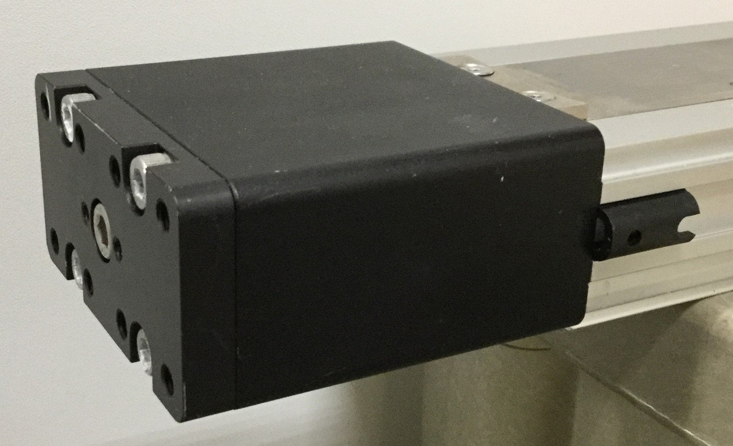 Used Parker Ball Screw Slide 650mm Travel Stage: 156x68mm Input: 16mm w/Adapter Plate
