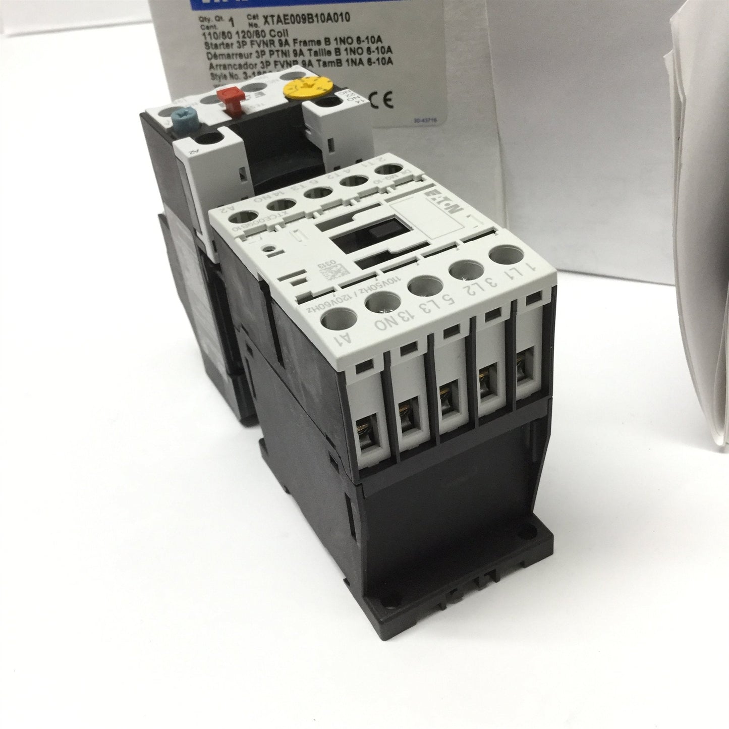New Other Eaton XTAE009B10A010 3-Pole Motor Starter DOL 9A, 1NO 6-10A, 110-120VAC Coil