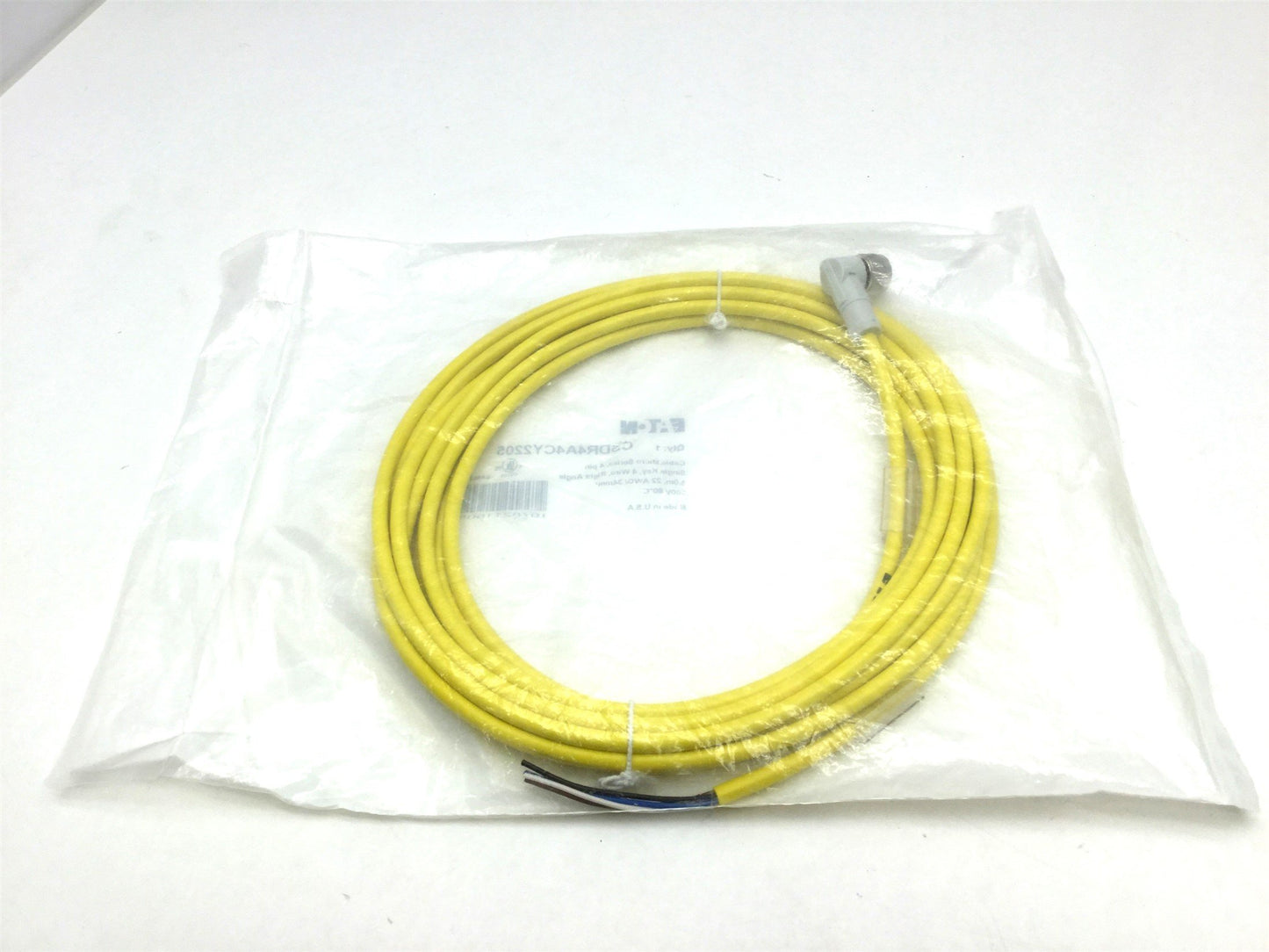 New Eaton SDR4A4CY2205 Micro Series Cable, 4-Pin Right Angle 5mm 22AWG 300V 80°C