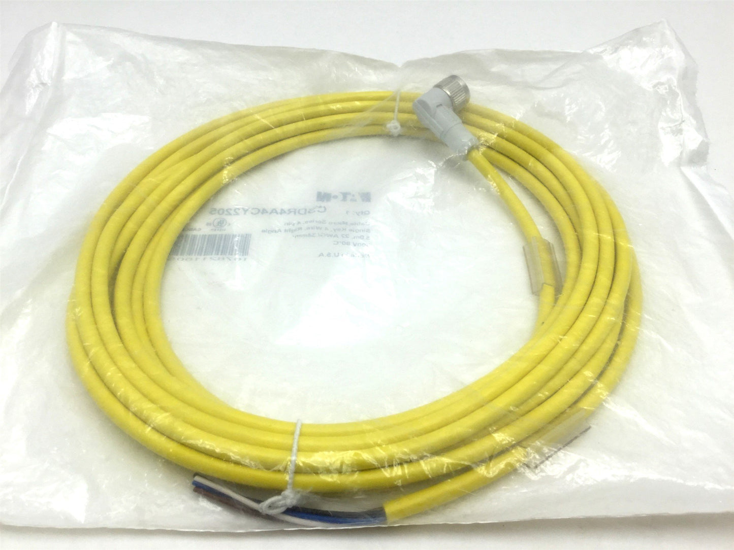 New Eaton SDR4A4CY2205 Micro Series Cable, 4-Pin Right Angle 5mm 22AWG 300V 80°C