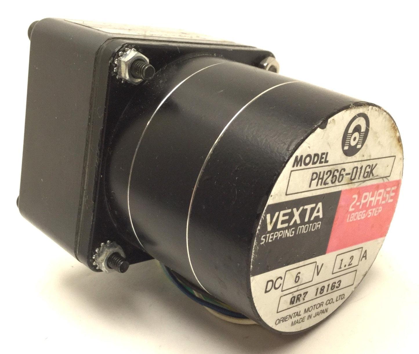 Used Vexta PH266-01GK Stepper Motor, Voltage: 6VDC, Current: 1.2A W/2GK18KA Gear Head