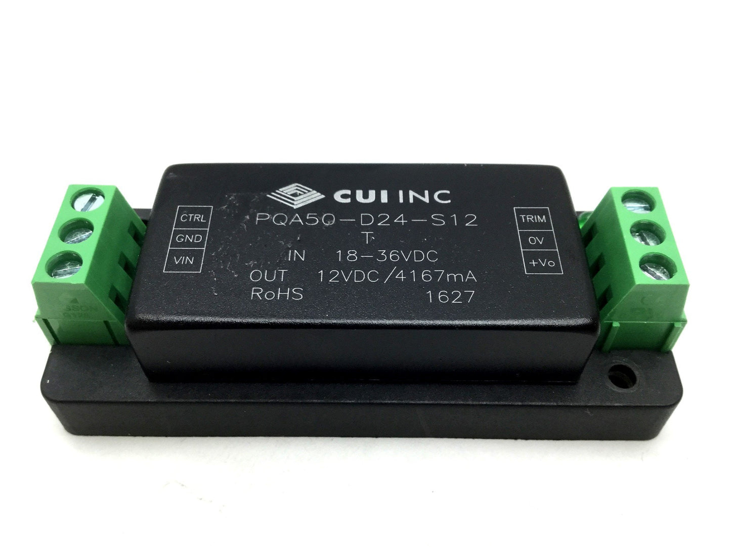 Used CUI Inc. PQA50-D24-S12-T DC to DC Converter, Input 18-36VDC, Output 12VDC 4167mA