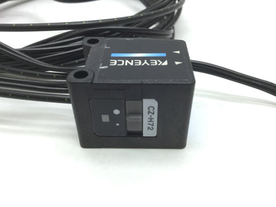 Used Keyence CA-H72 Reflective Sensor Head, Red Light, Detection Area: 15mm, Min: 3mm