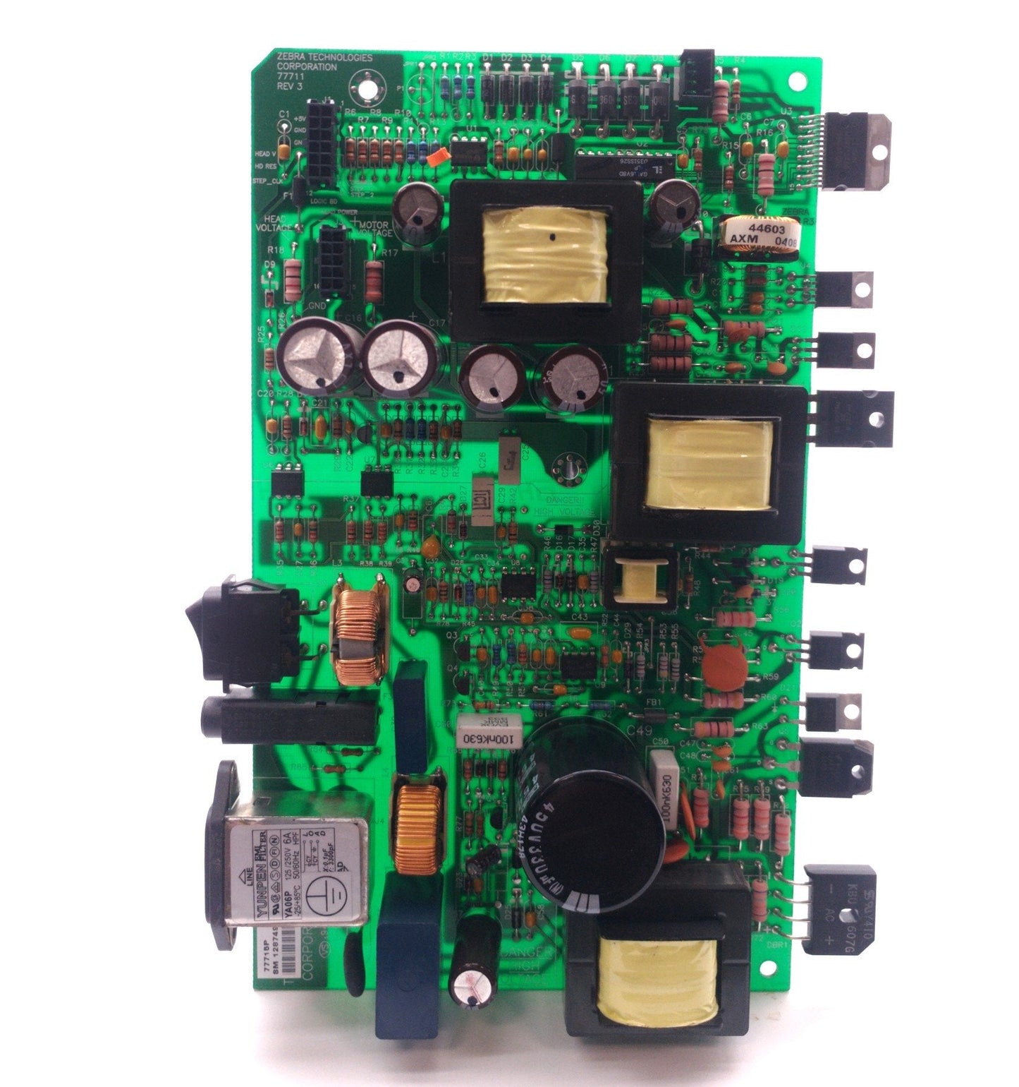 Used Zebra 77711 Rev. 3 Printer Power Supply Board, for 110XiIII