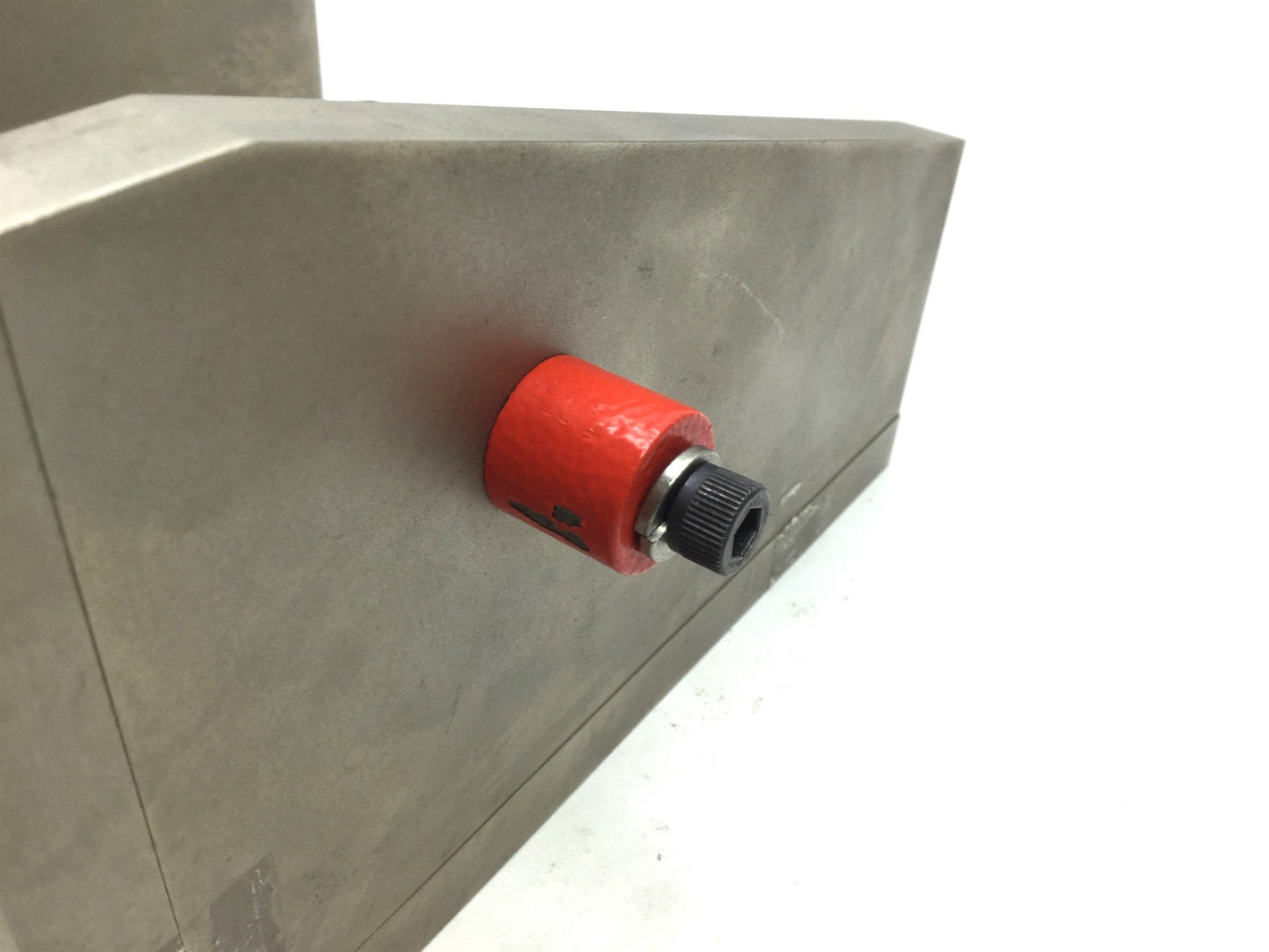 Used Machined Steel Right Angle Bracket Dimensions 6.75"x4.25"x6.875", Mounts: 1/4-20