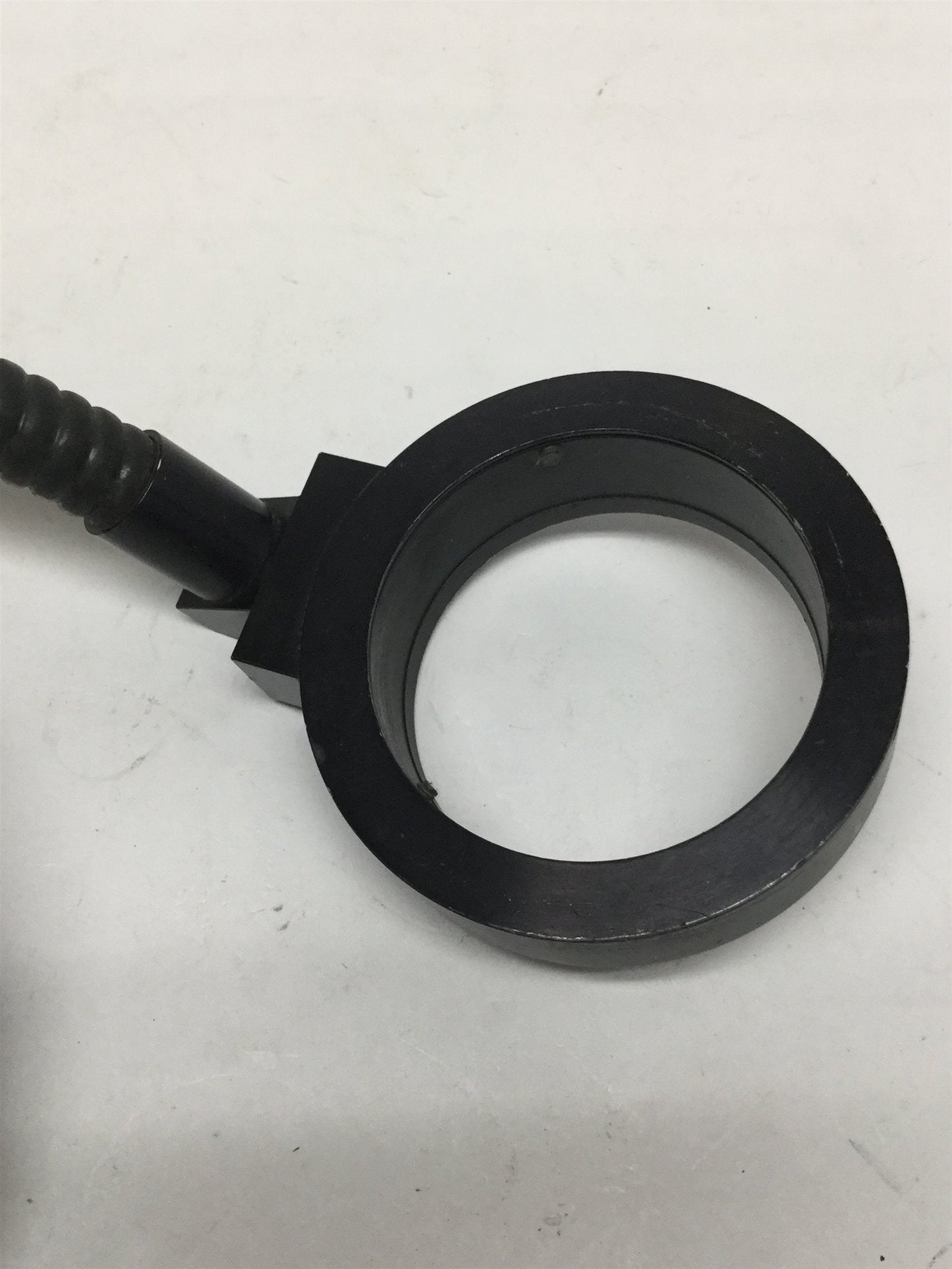 Used Leeds Flexible Fiber Optic Microscope Light Ring, 50mm ID, 5/8" Input, 30" Long