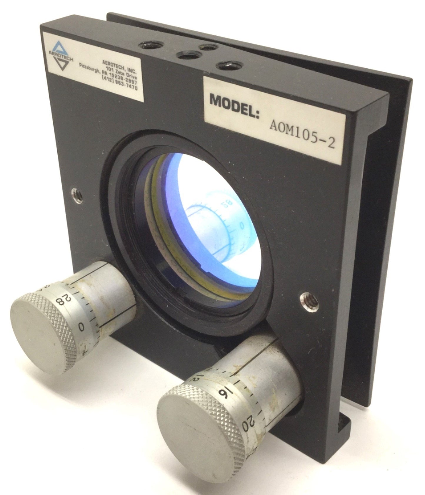 Used Aerotech AOM105-2 Gimbal Manual Optical Mount Range: ±5° 1-3/4" Clear Aperture