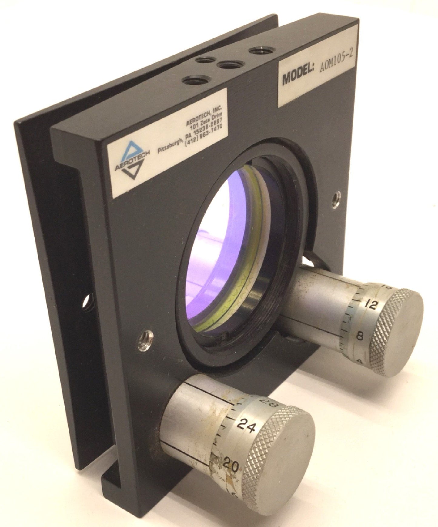 Used Aerotech AOM105-2 Gimbal Manual Optical Mount Range: ±5° 1-3/4" Clear Aperture