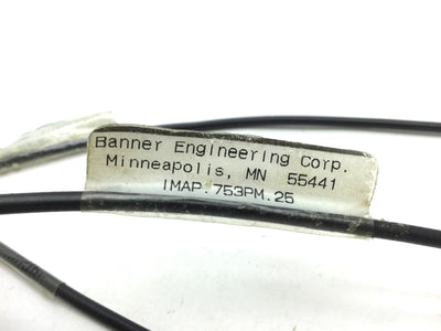 Used Lot of 3 Banner IMAP.753PM.25 Fiber Optic Cables Bundle: 1.2mm 90ø Probe, L: 3'