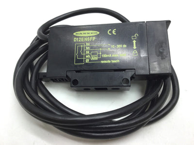 Used Banner D12EN6FP Fiber Optic Sensor Red LED 10-30VDC, Output: NPN