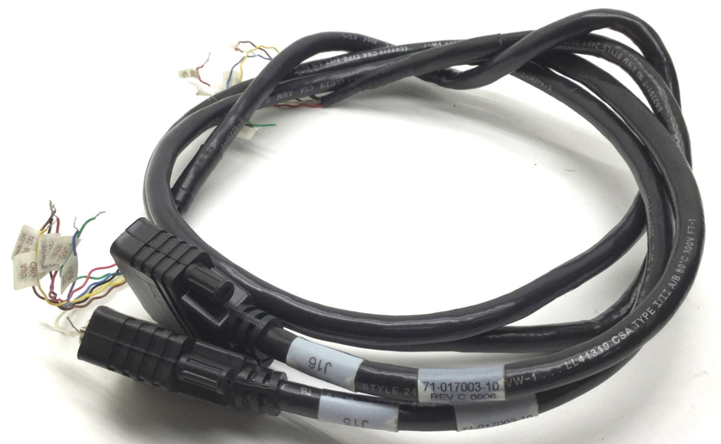Used Lot of 2 Parker 71-017003-10 Rev C Servo Drive Cable, Flying Leads to 15-Pin