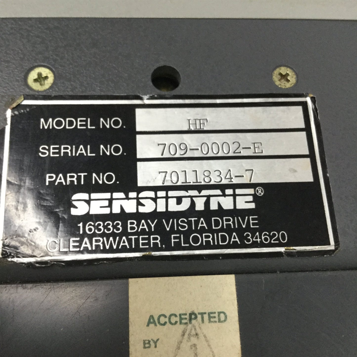 Used Sensidyne 7011834-7 HF Portable Hydrogen Fluoride Gas Detector Meter 0-10ppm