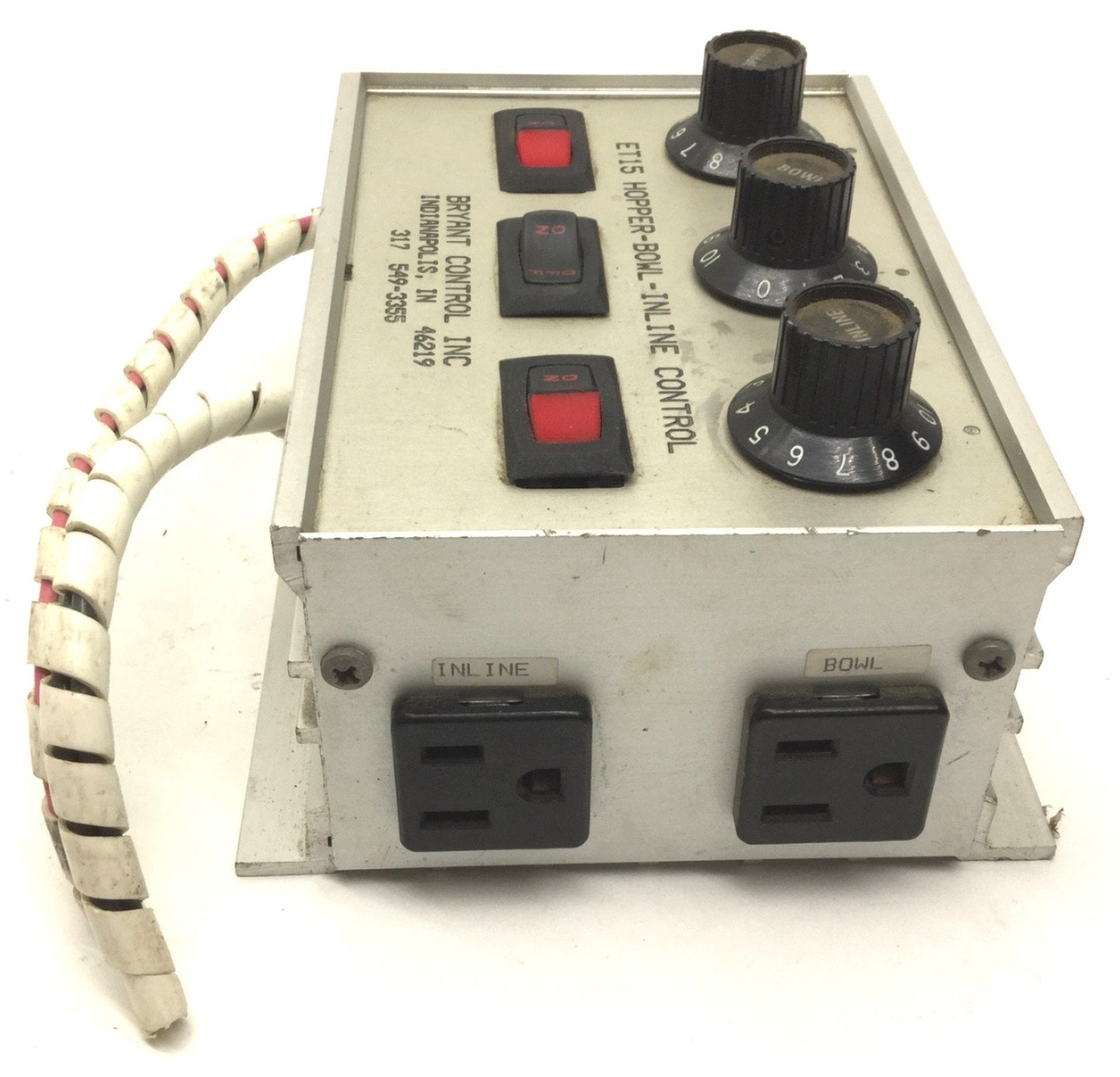 Used Bryant Control ET15 Hopper Bowl Inline Control, Voltage: 115V, With Extra Cable