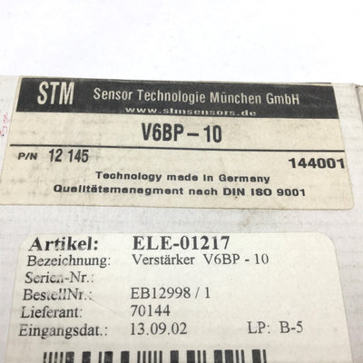 New Other STM V6BP-10 Adjustable Potentiometer Photoelectric Sensor Amplifier, 4-Wire