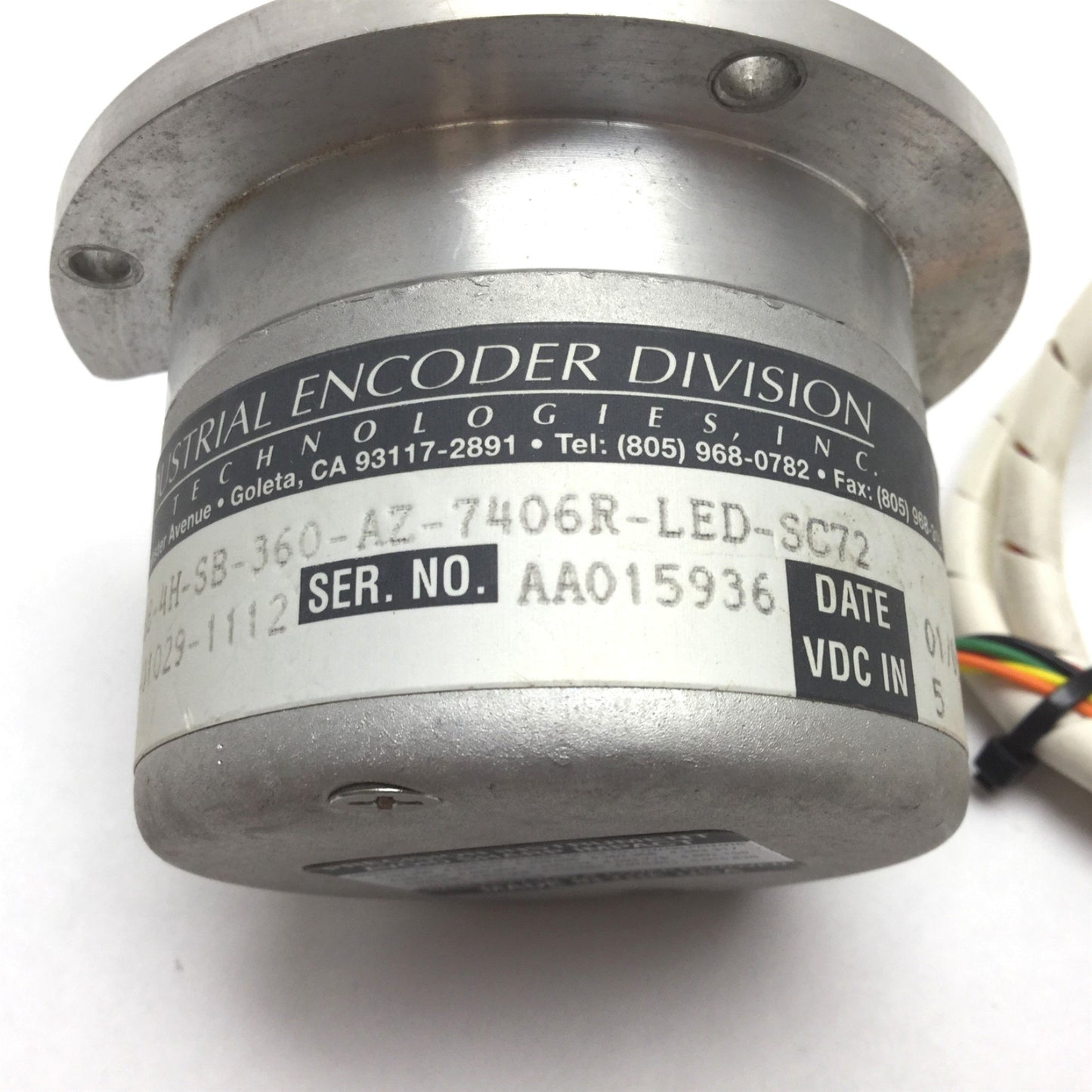 Used BEI E25BB-4H-SB-360-AZ-7406R-LED-SC72 Incremental Optical Encoder 360 cycle/rev