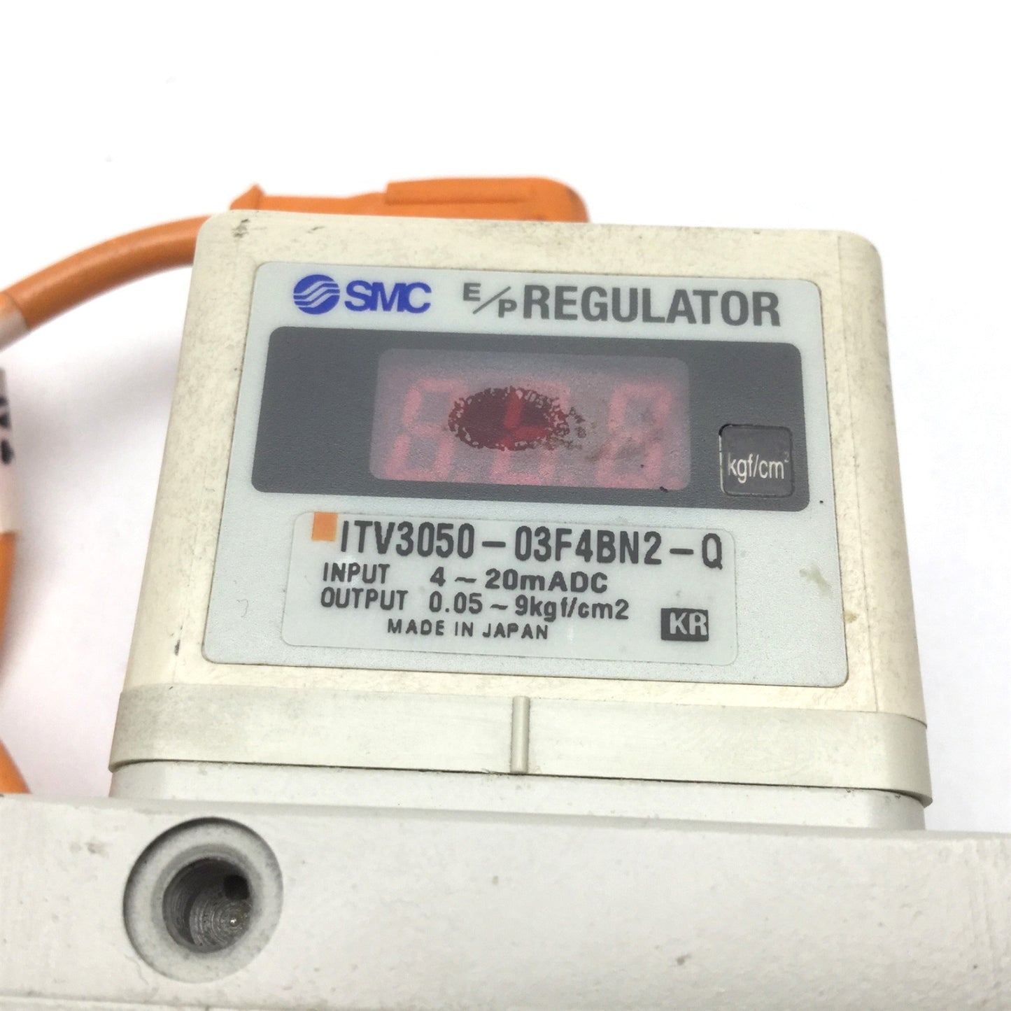 Used SMC ITV3050-03F4BN2-Q Electro-Pneumatic Regulator, Range: 0.05-9kgf/cm², 4-20mA