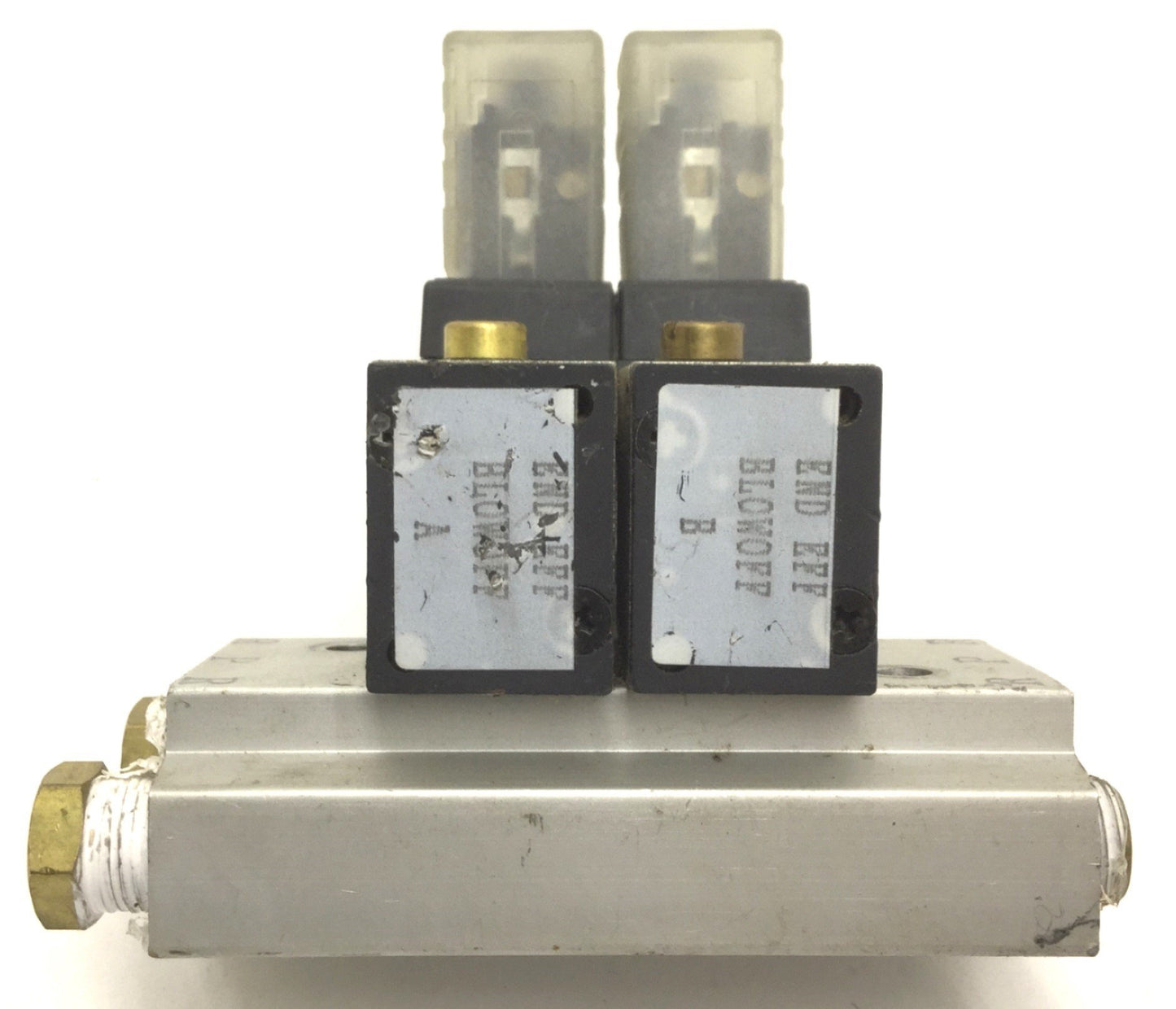 Used Bank of 2 SMC NVK3120 Solenoid Valves 2-Position 5-Way, 24VDC, Pressure: 0.7MPa
