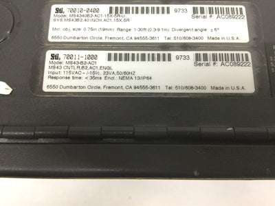 Used STI MS43-B2-AC1 MiniSafe/FlexSafe Safety Light Curtain Controller NEMA 13 115VAC