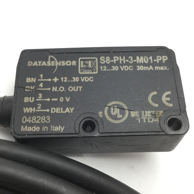 Used Datasensor S8-PH-3-M01-PP Photoelectric Sensor, Range: 20-200mm, 12-30VDC